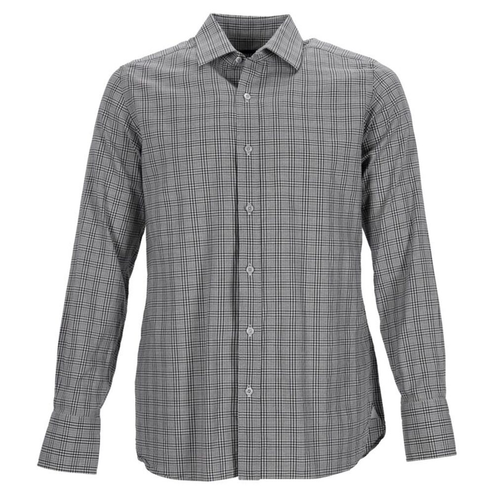 Tom Ford Check-Print Shirt In Grey Cotton